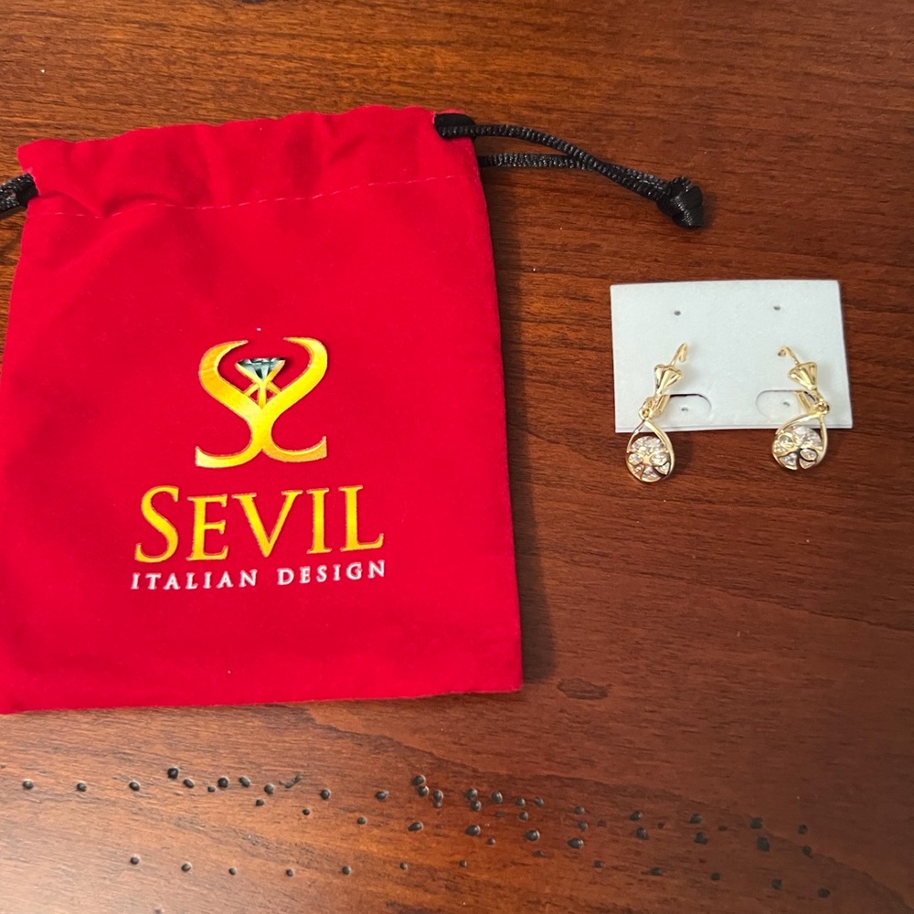 Sevil Italian Design Rose Gold Drop Earrings